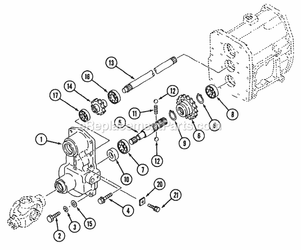 Mfd Pto - Gear Drive (Part 2) Diagram and Parts List for 544-434D100, 545-434D100, 546-434D100 Cub Cadet Lawn Tractor